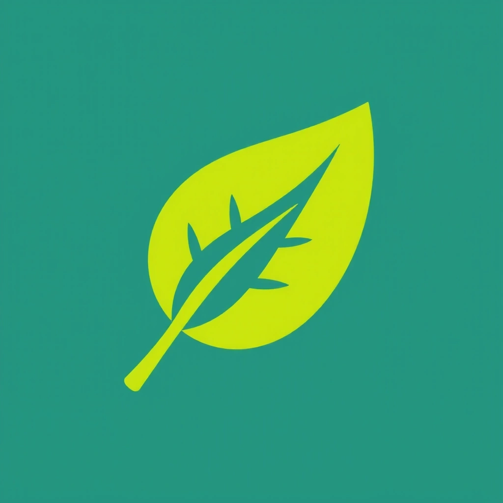 Icona stilizzata di una foglia verde brillante, che simboleggia la purezza della natura.